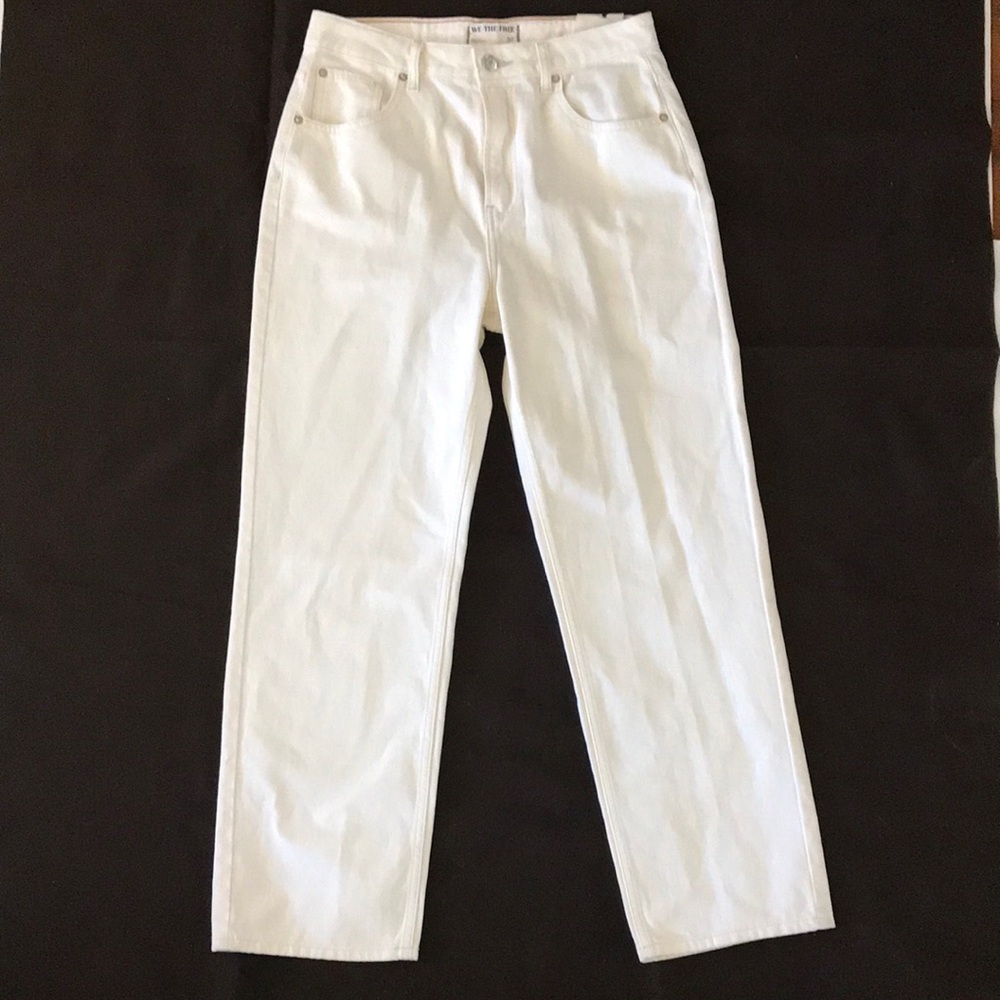 New with Tags We The Free Cream Ecru High-rise Baggy Denim Jeans Size 30